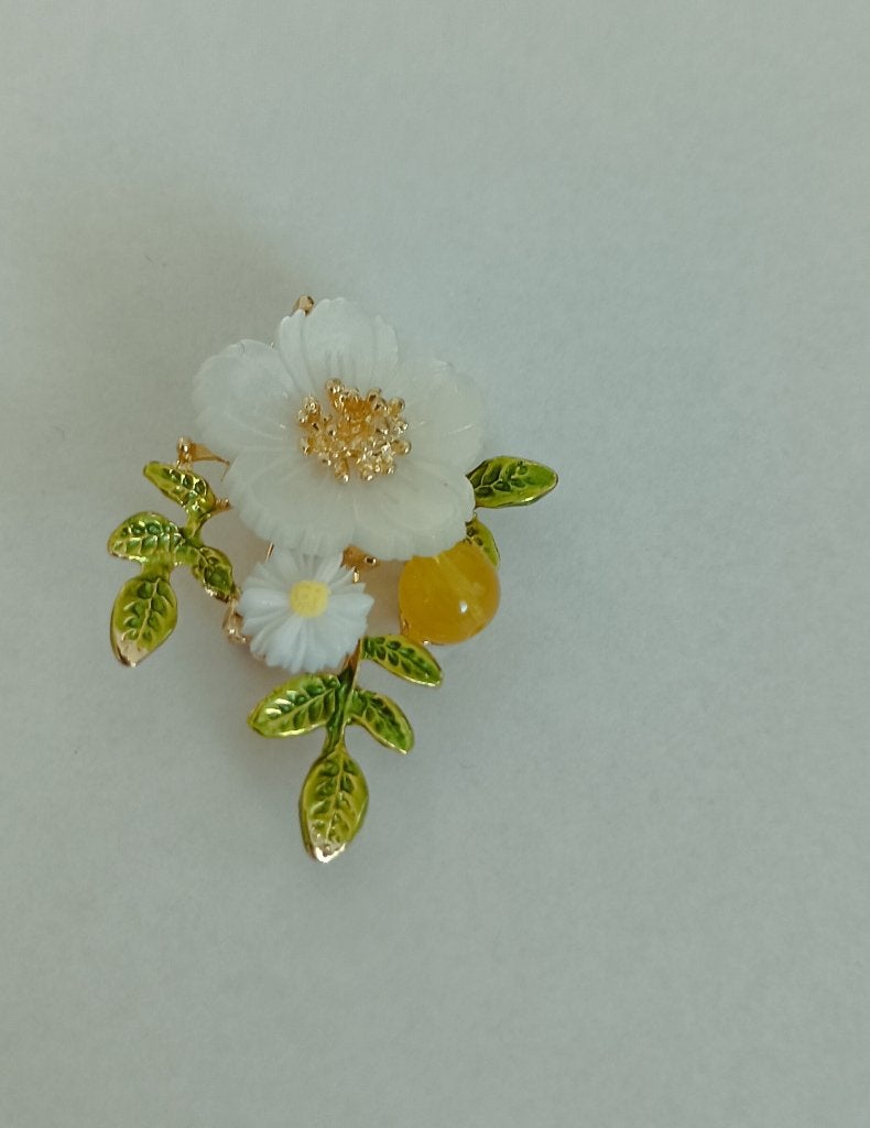 Bloem broche, Overige materialen, Overige kleuren, Minder dan 4 cm, Nieuw