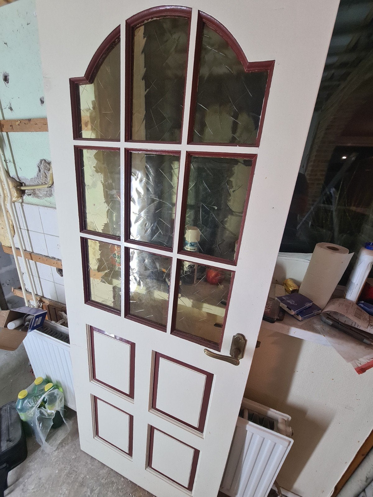 Binnendeur met glas en paneeldetails, Ophalen, Gebruikt, 80 tot 100 cm, Binnendeur