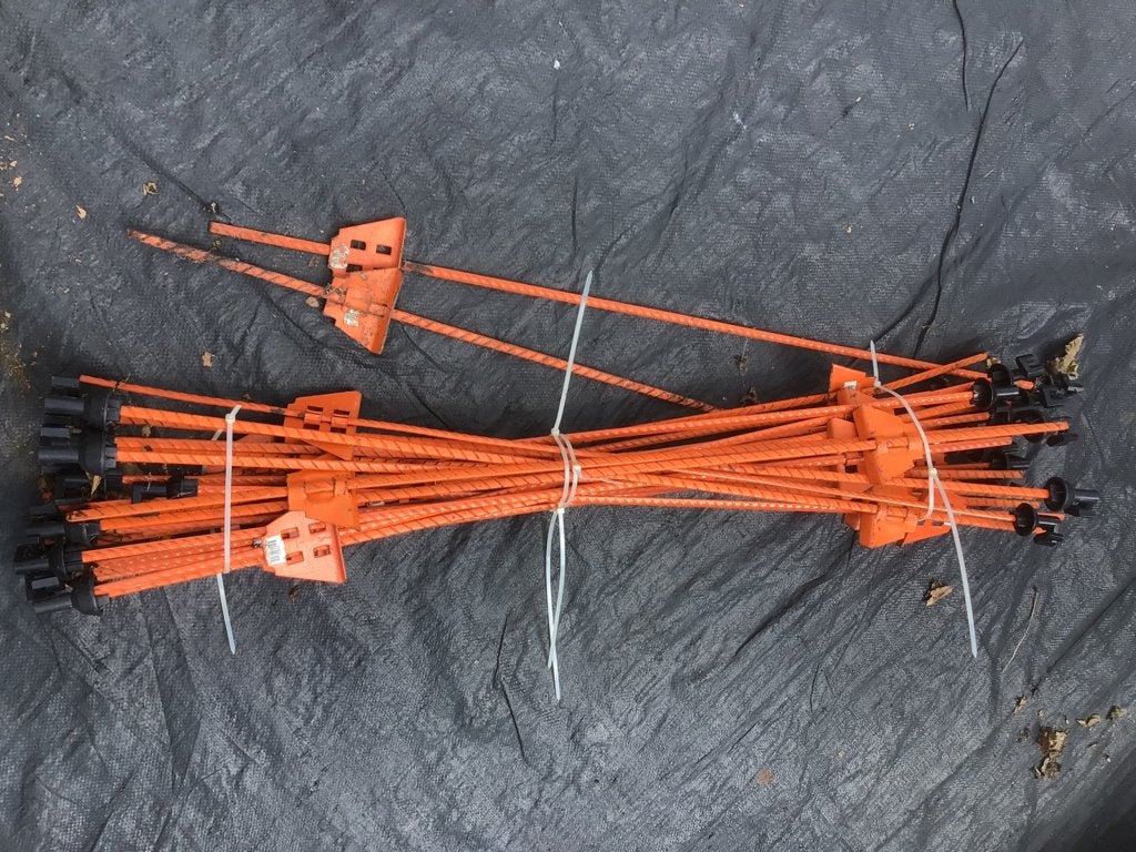 Bundel afrasteringspalen  24 stuks verstalen paal oranje, Ophalen, Minder dan 180 cm, Palen