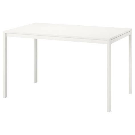 Witte eettafel (IKEA) - 125x75 cm, Gebruikt, 100 tot 150 cm, Modern, Scandinavisch, Metaal