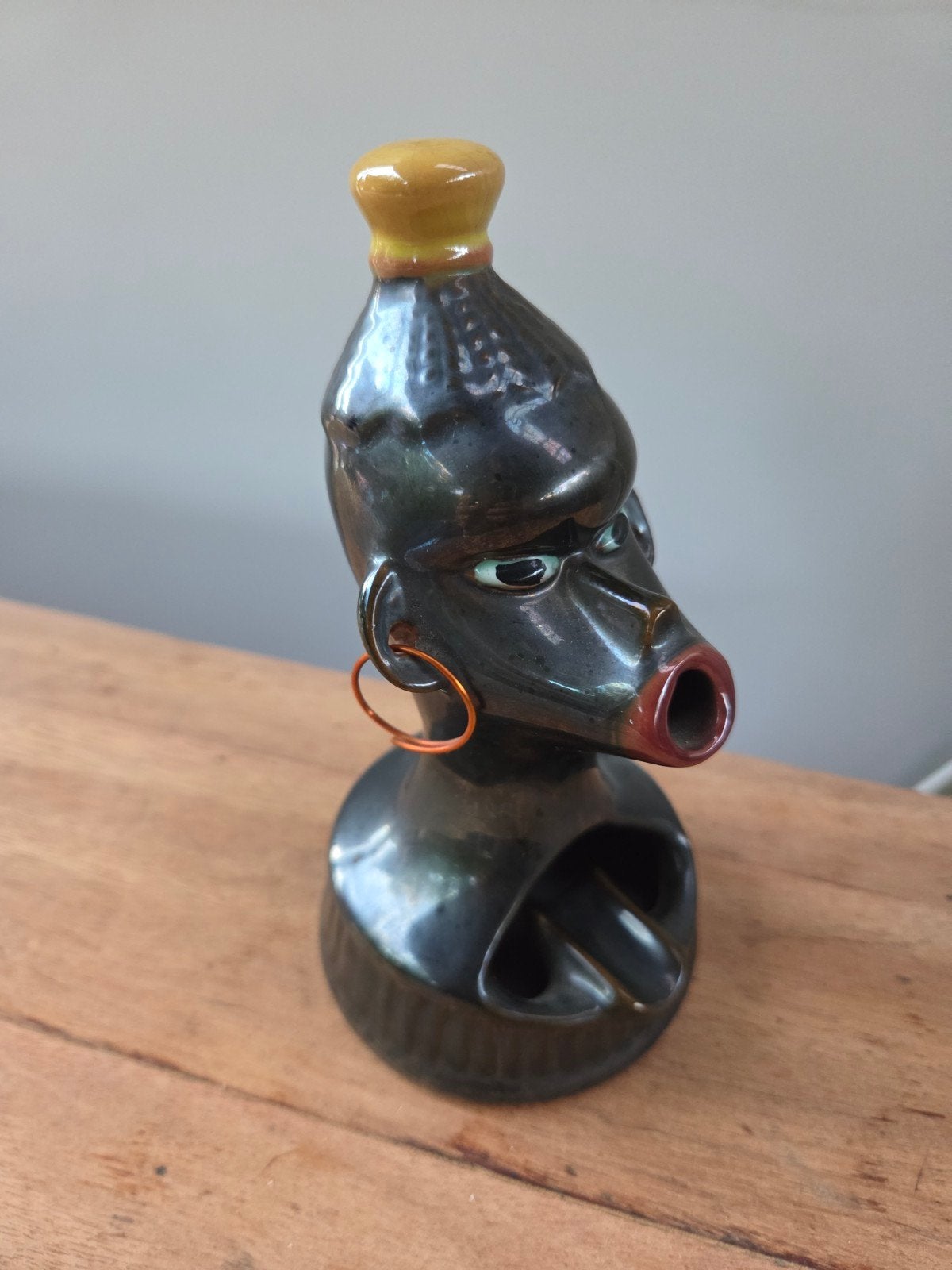 Vintage Afrikaans beeldje asbak - Keramiek, Antiek en Kunst, Antiek | Keramiek en Aardewerk, Ophalen of Verzenden