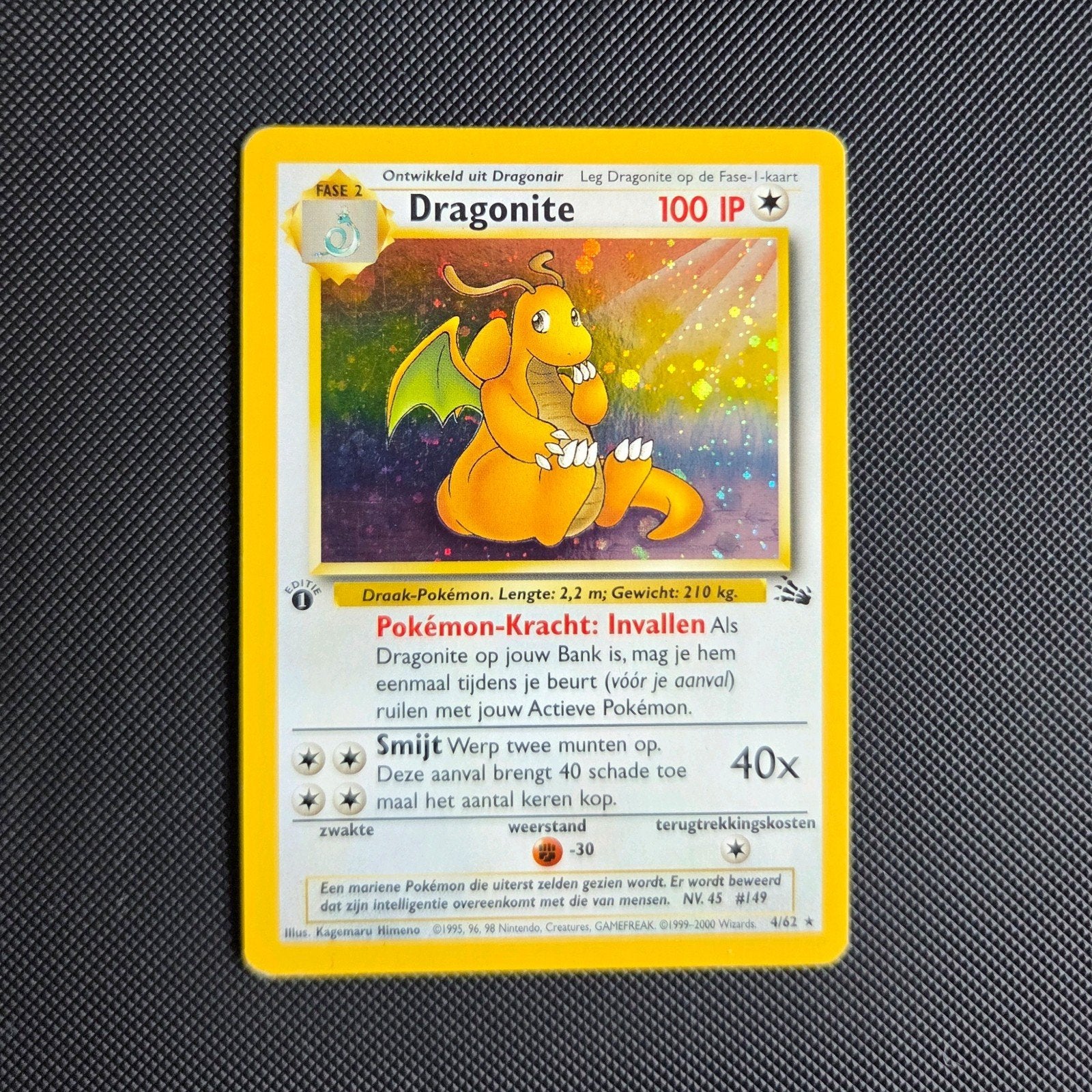 Dragonite 1st edition holo  - Fossil (GD staat), Verzenden, Zo goed als nieuw