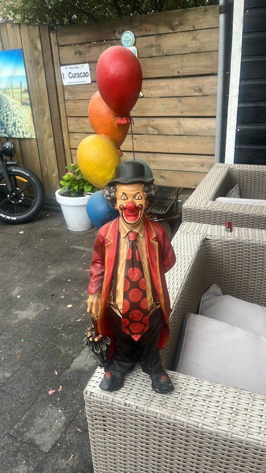 Decoratieve clown met ballonnen beeld, Ophalen, Gebruikt, Mens