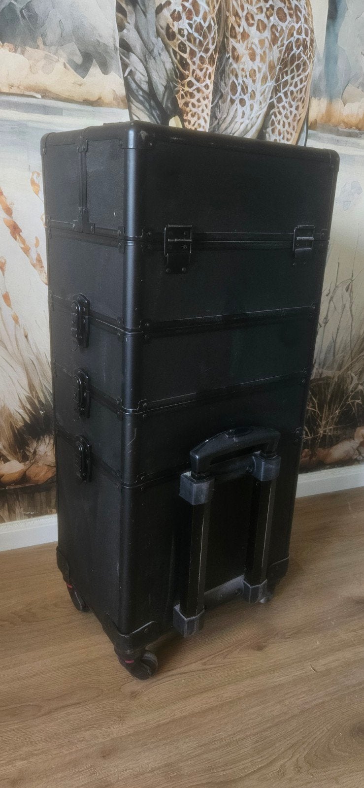 Zwarte kapper/make-up koffer op wieltjes - Gebruikt, Sieraden, Tassen en Uiterlijk, Beautycases, Ophalen, Gebruikt, Zwart, Hardcase