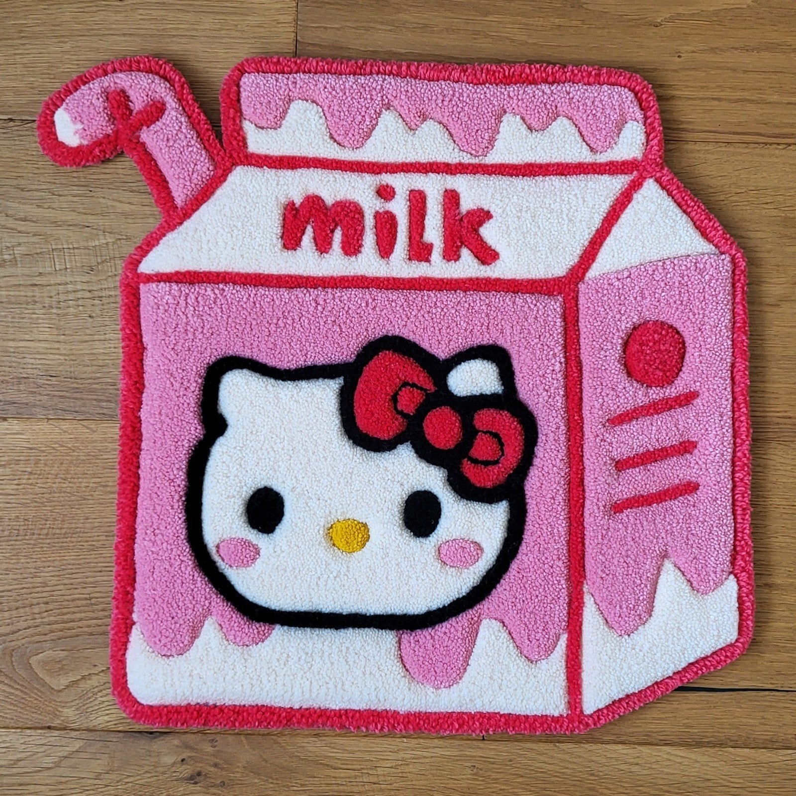 Hello Kitty handgemaakt tapijt, tufting rug, wollen garen, Ophalen of Verzenden, Nieuw, Rechthoekig