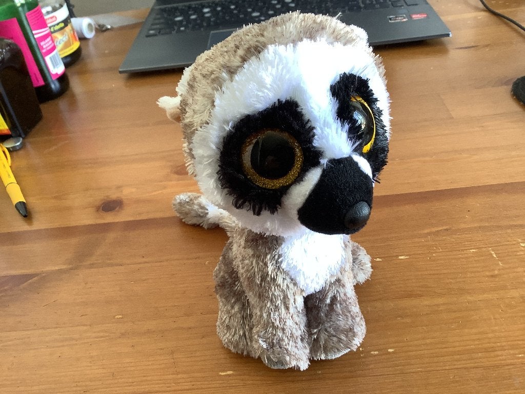 TY knuffel beanie boo Linus Lemur. 2021, Overige typen, Grijs, Ophalen of Verzenden, Ty