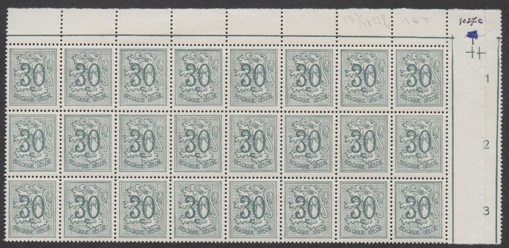 België, 1957, heraldiek, leeuw, 30 C., postfris, Mi 1074C, Ophalen of Verzenden, Postfris, Postfris