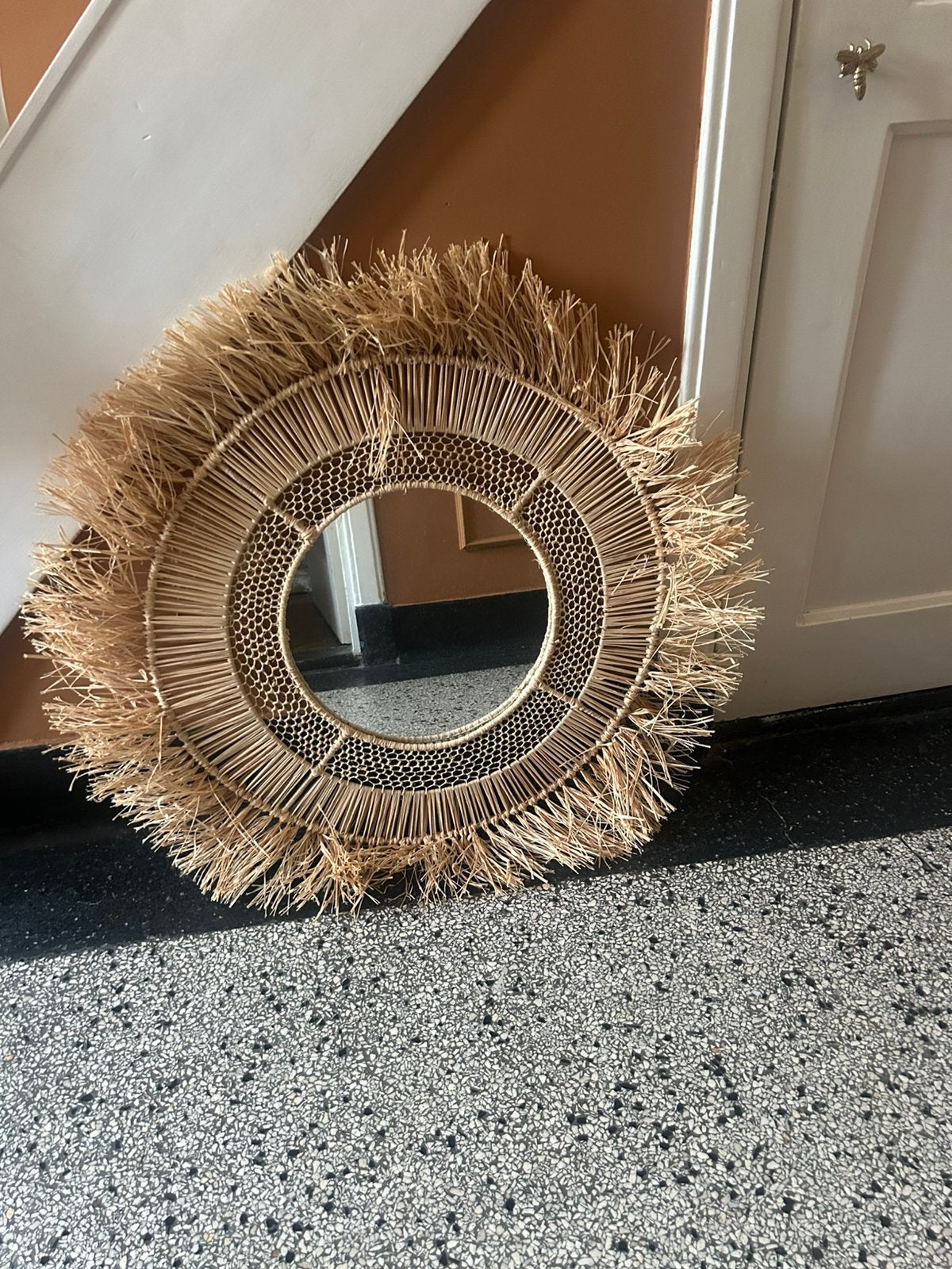Mooie bohemian spiegel, Ophalen, Zo goed als nieuw, Rechthoekig, Minder dan 100 cm