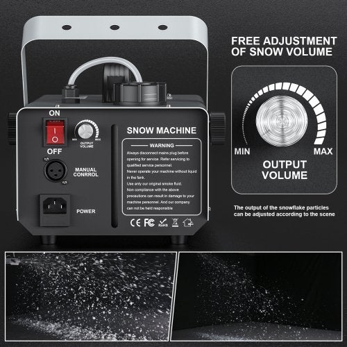 DJLicht 1000W sneeuwmachine met afstandsbediening, Geluidgestuurd, ., Nieuw, Ophalen of Verzenden