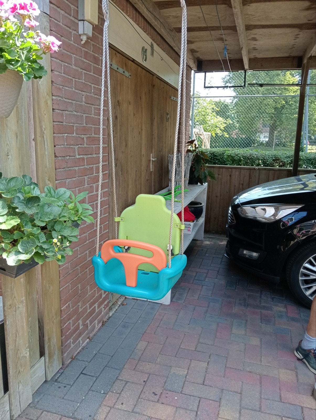 Kinderschommel combinatie groen met blauw, Ophalen of Verzenden, Gebruikt, Schommel