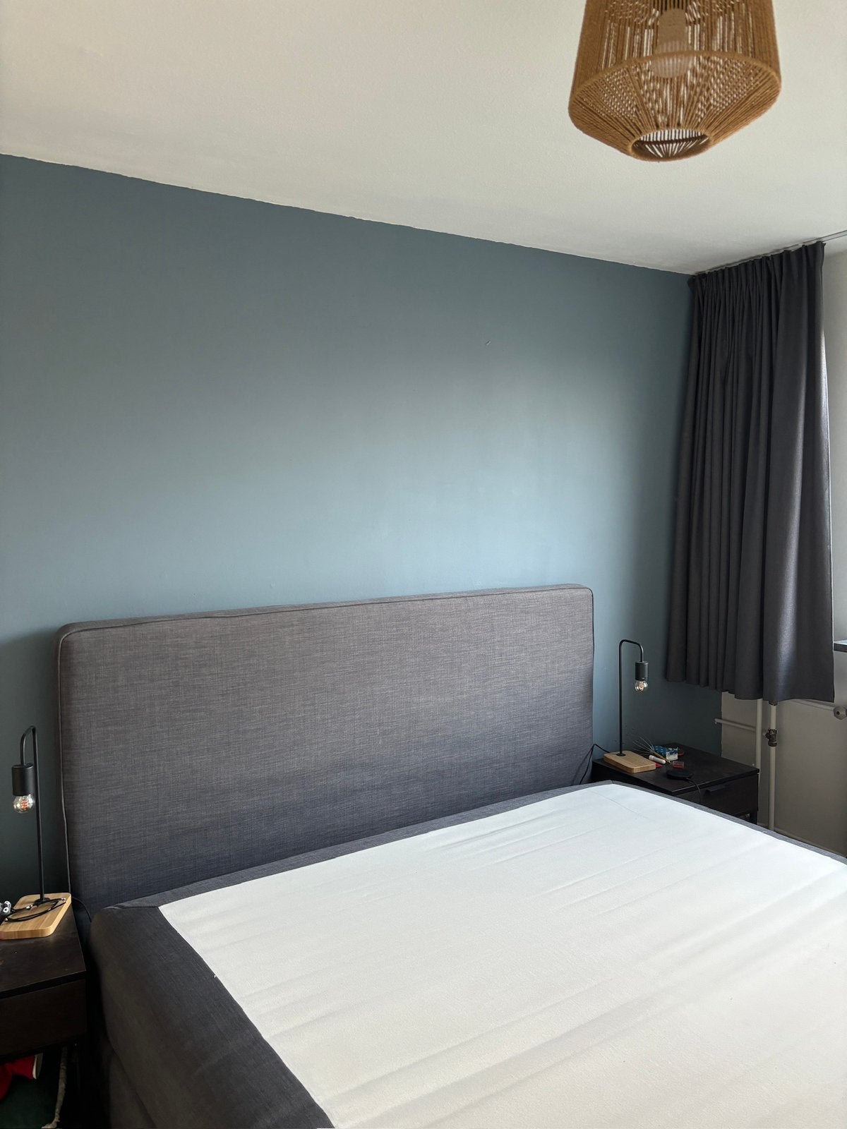 180 x 200 Ikea Dunvik grijs boxspring hoofdbord overtrekhoes, Huis en Inrichting, Tweepersoons, Ophalen of Verzenden, Zo goed als nieuw