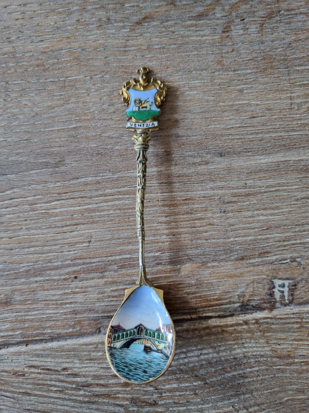 Vintage Venetië Souvenir Lepel - Rialtobrug Emaille, Ophalen of Verzenden
