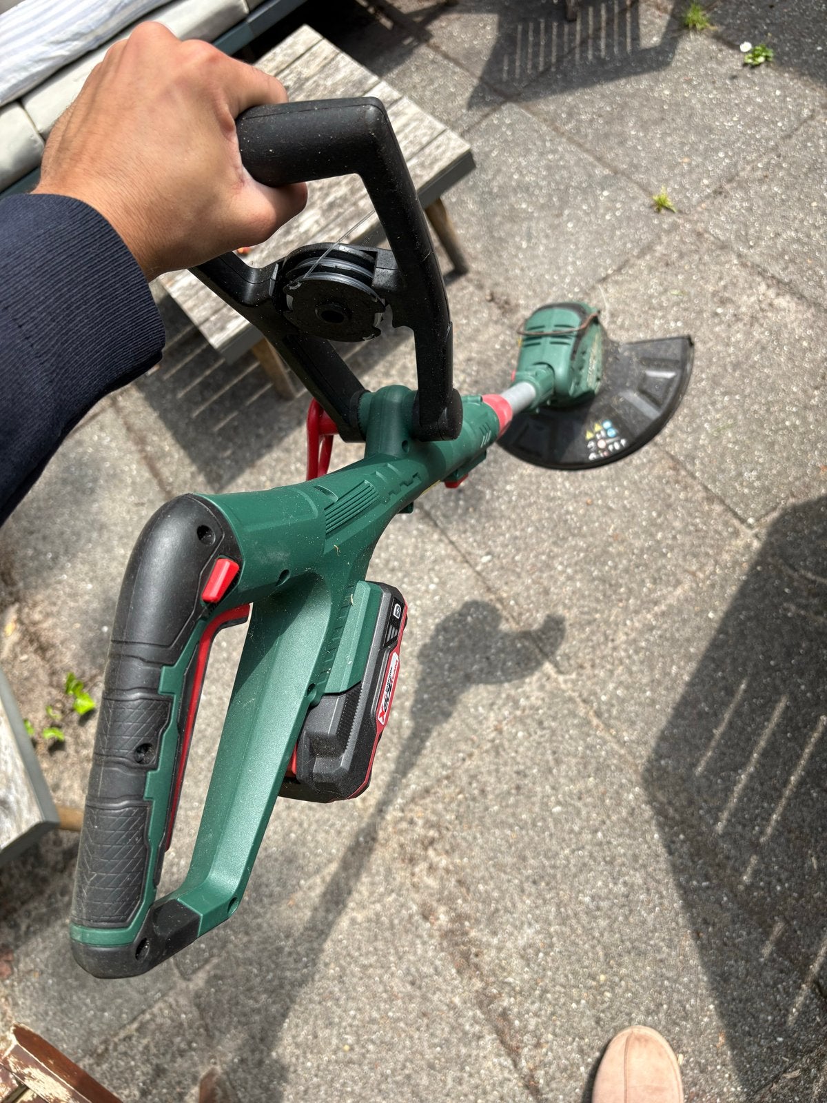 Parkside Accu Grastrimmer met Accu en Oplader, Ophalen of Verzenden, Gebruikt, 30 tot 50 cm, Accu