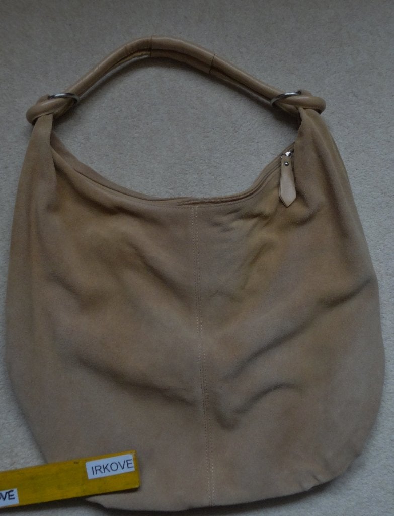BEIGE SUEDE BUIDEL SCHOUDER TAS * ITALIAANS Nieuw! *, Sieraden, Tassen en Uiterlijk, Tassen | Damestassen, Verzenden, Nieuw, Beige