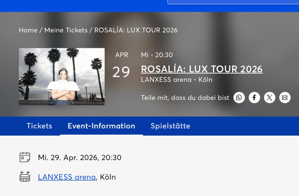 Rosalia Ticket Köln, Eén persoon, Juni