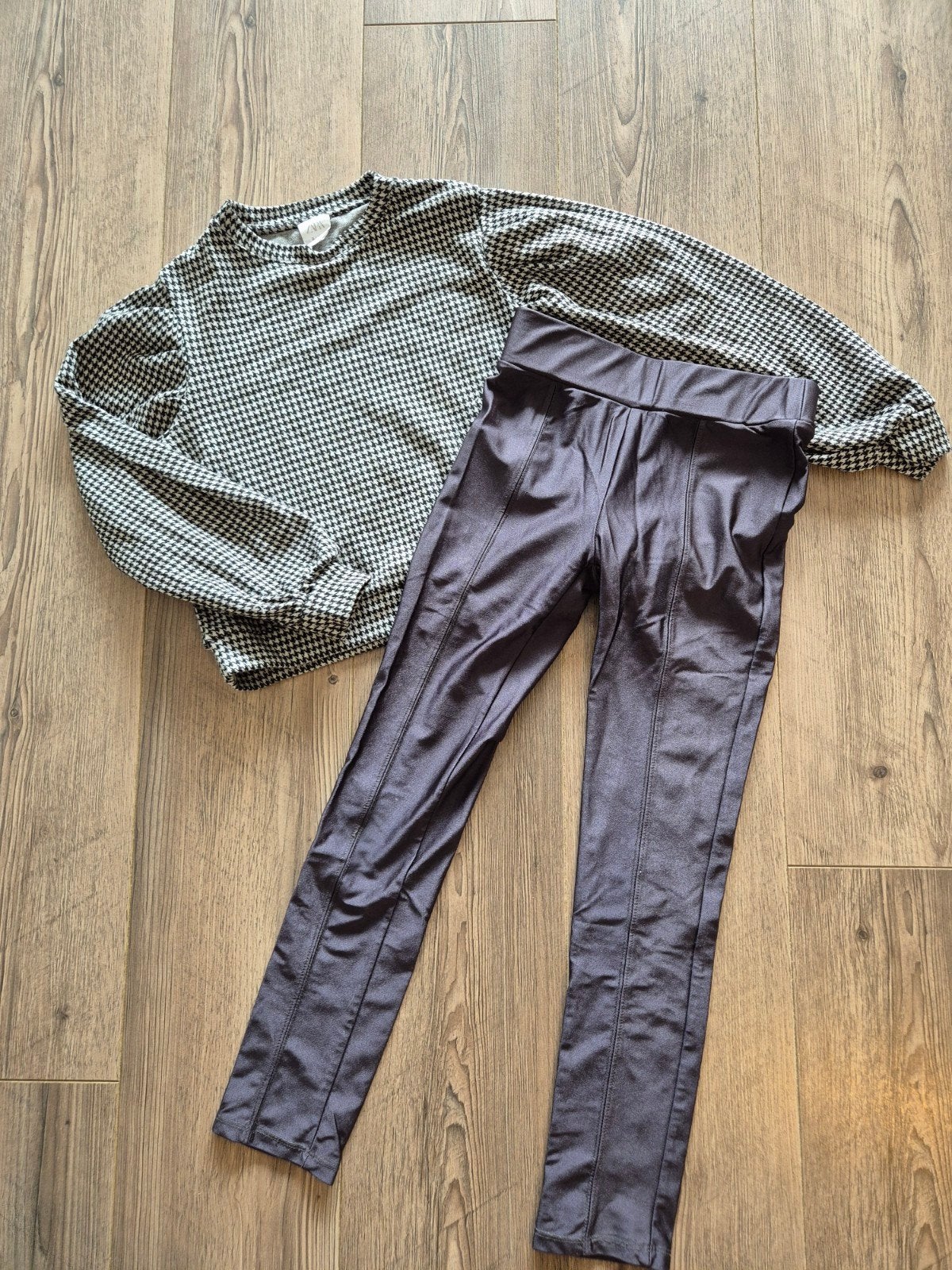 Setje van shoeby donker grijze glim legging, leuke trui, Ophalen of Verzenden, Zo goed als nieuw
