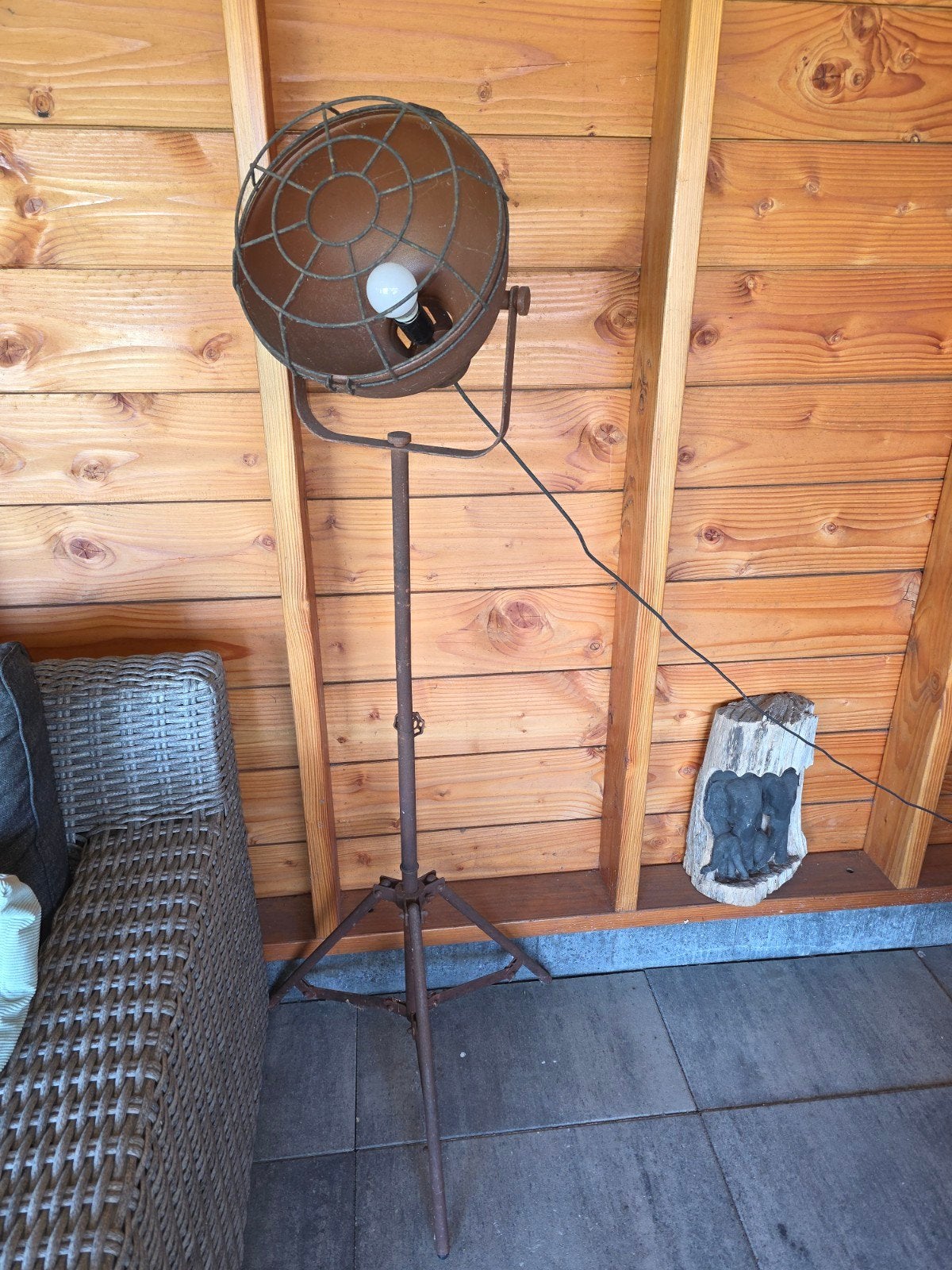 Industriële lamp vloerlamp, Ophalen, E27 (groot), Metaal, 150 tot 200 cm