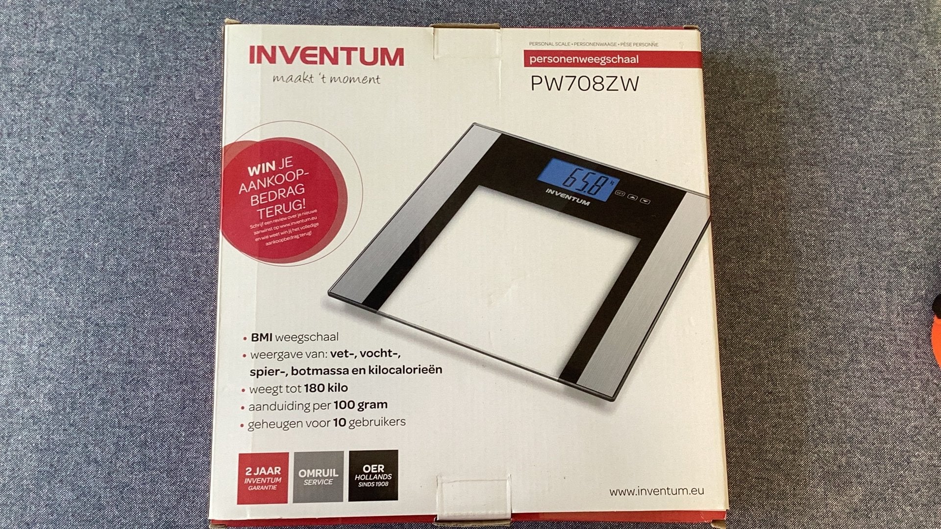 Personenen Weegschaal Inventum. Type PW708ZW., Ophalen, Nieuw, 100 kg of meer, Digitaal