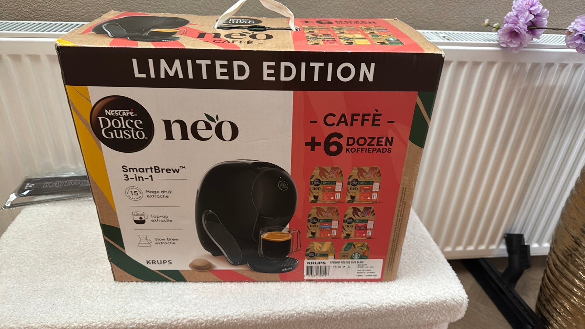 Krups KP8308BP NDG Neo Cafe Black Koffiemachine, Koffiepads en cups, Ophalen of Verzenden, 2 tot 4 kopjes, Koffiemachine