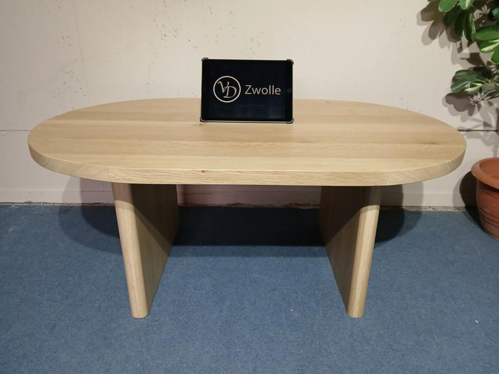 Deens ovale salontafel eiken op maat noten  ook industrieel, 50 tot 100 cm, Eikenhout, Nieuw, Deens ovaal