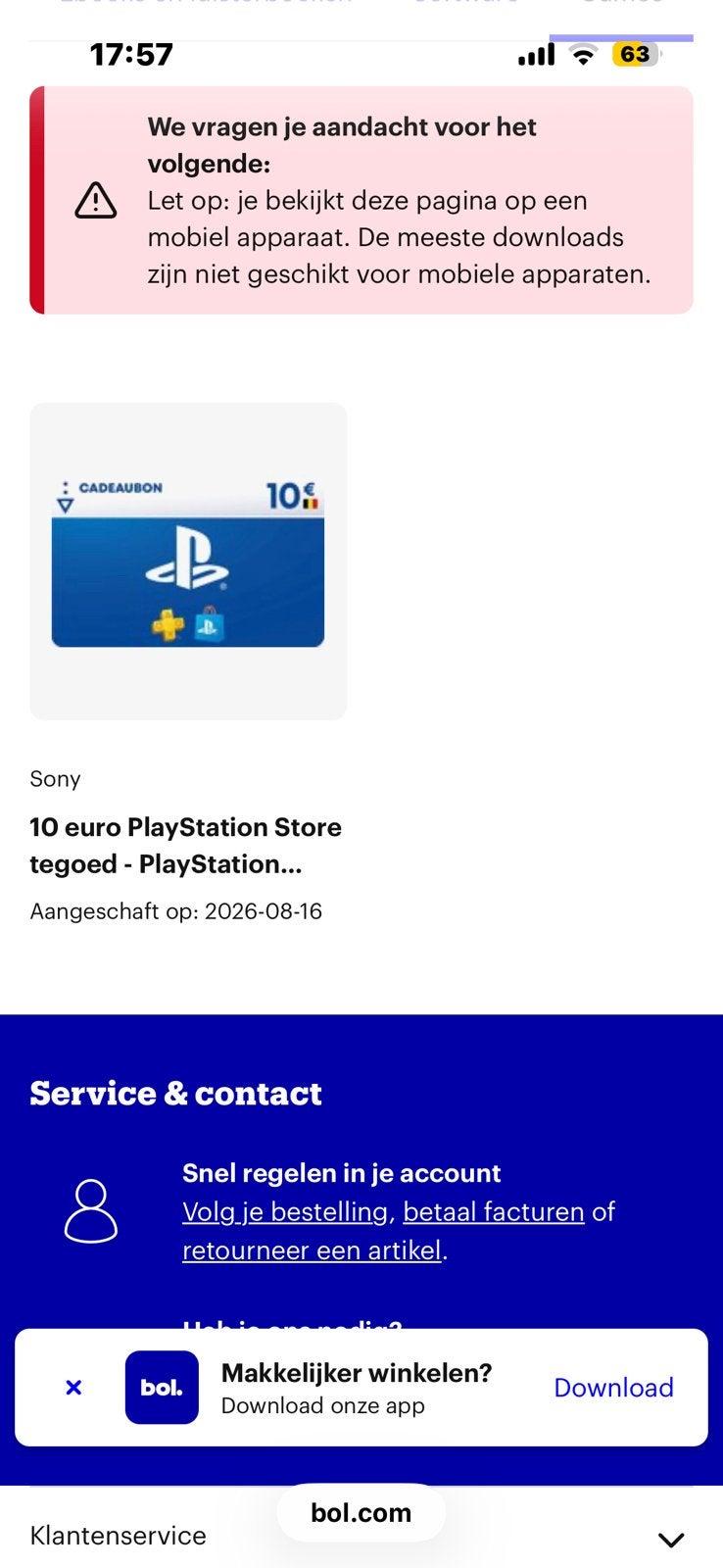 Playstation waardebon €10,- BELGIE, Eén persoon, Cadeaubon