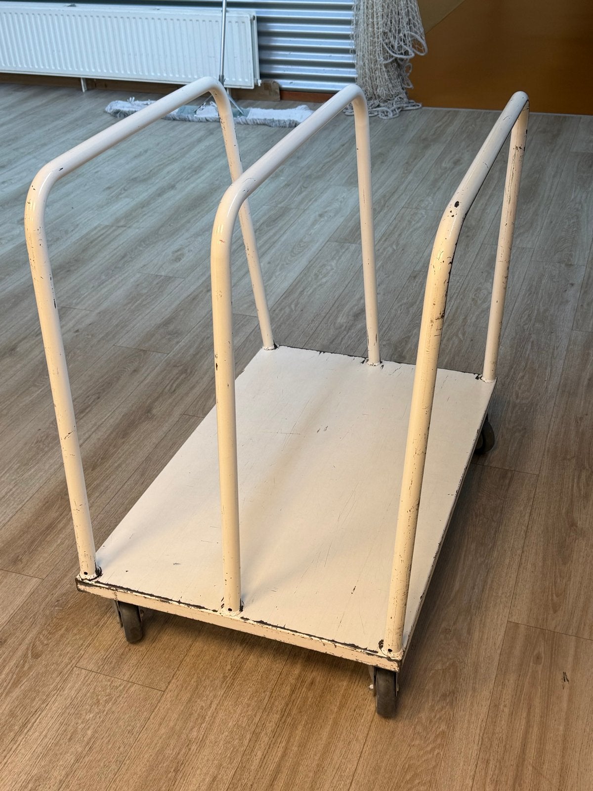 Transportkar op wielen voor turnmatten / platen / planken, Ophalen of Verzenden, Gebruikt