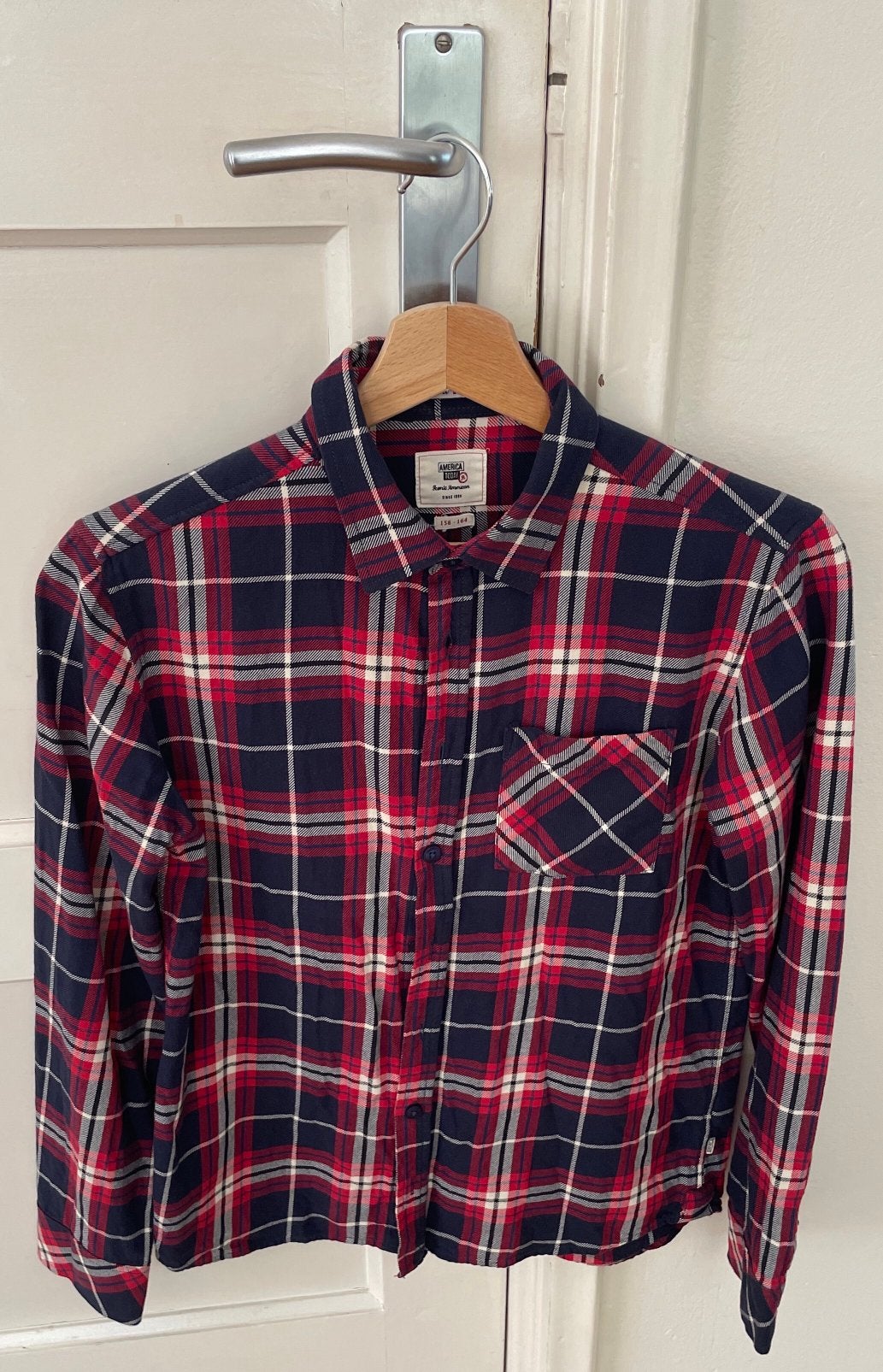 Blouse ruit / geblokt America Today maat 158-164, America Today, Overhemd of Blouse, Ophalen of Verzenden, Zo goed als nieuw