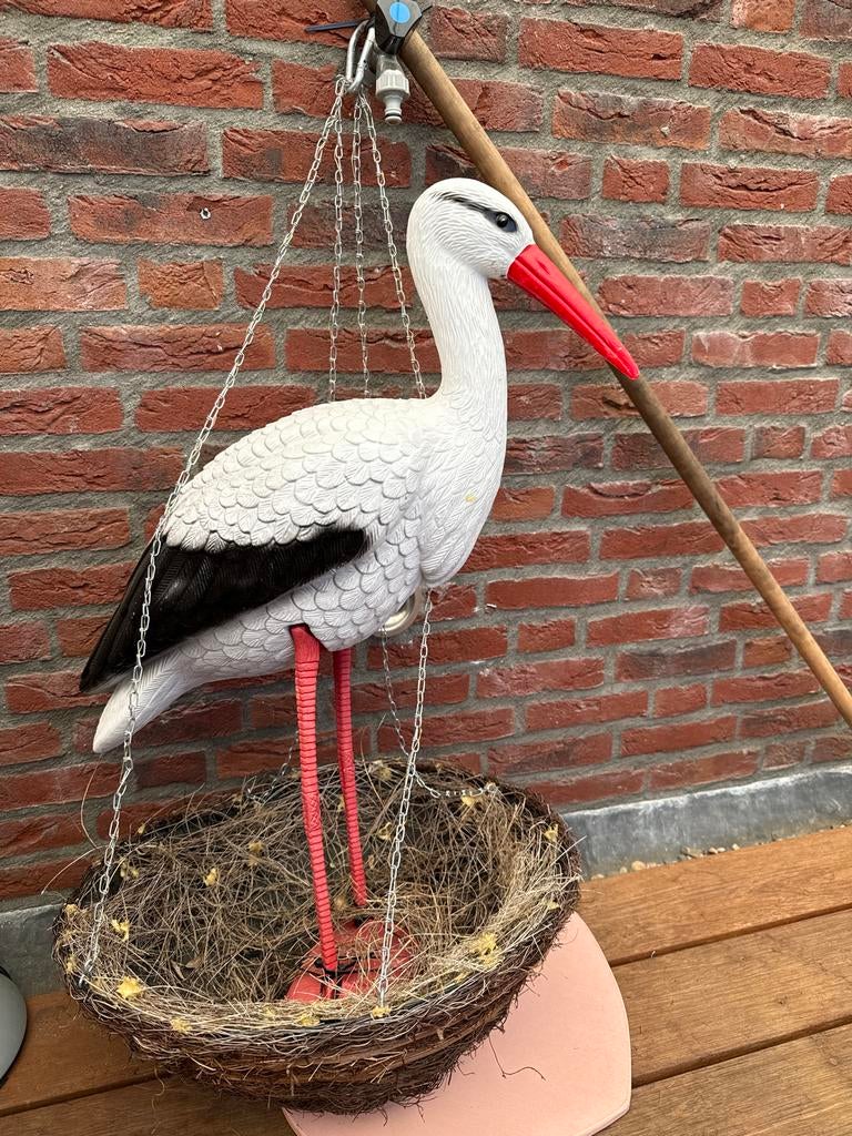 Geboorte Ooievaar met Nest, Ophalen of Verzenden, Gebruikt, Geboortebord