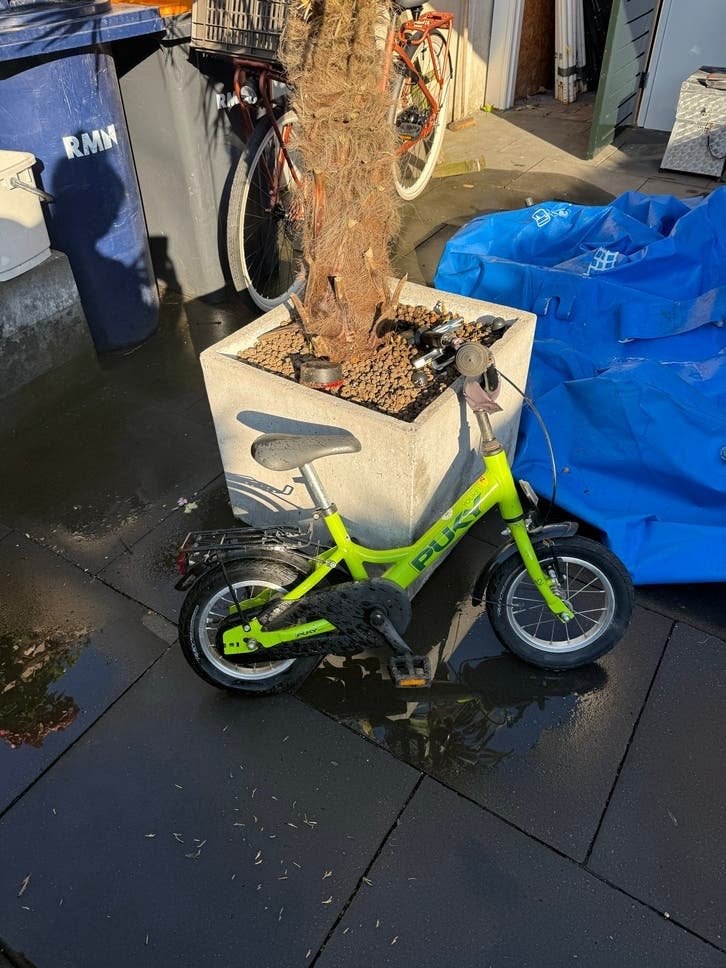 Puky Youke Kinderfiets 12 inch - Neon Groen, Ophalen, Gebruikt, Terugtraprem, Minder dan 16 inch