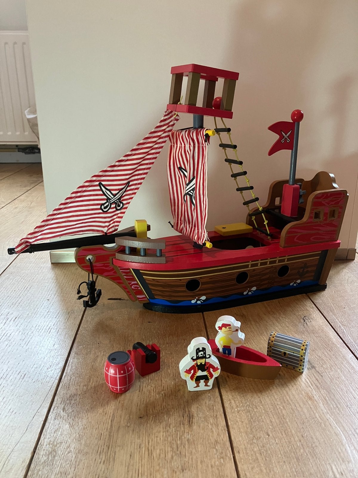 Houten piratenschip, Ophalen, Gebruikt