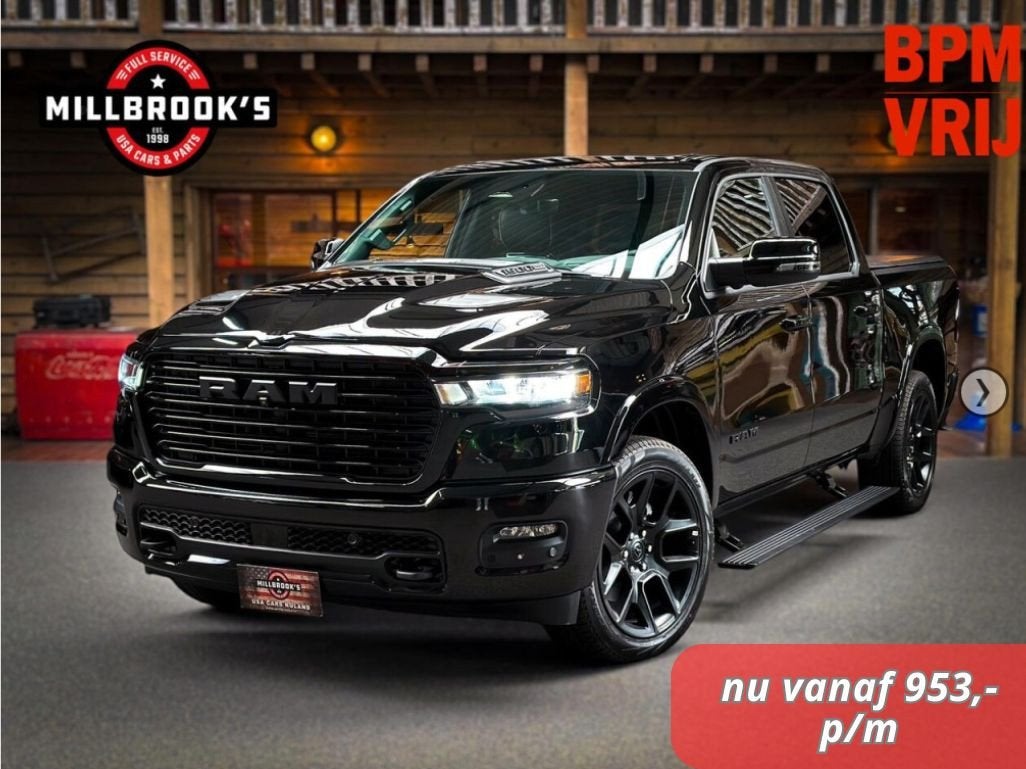 Dodge Ram 1500 3.0 Hurricane Premium Laramie Night, | BTW Au, Auto's, Automaat, Zwart, Zwart, Leder