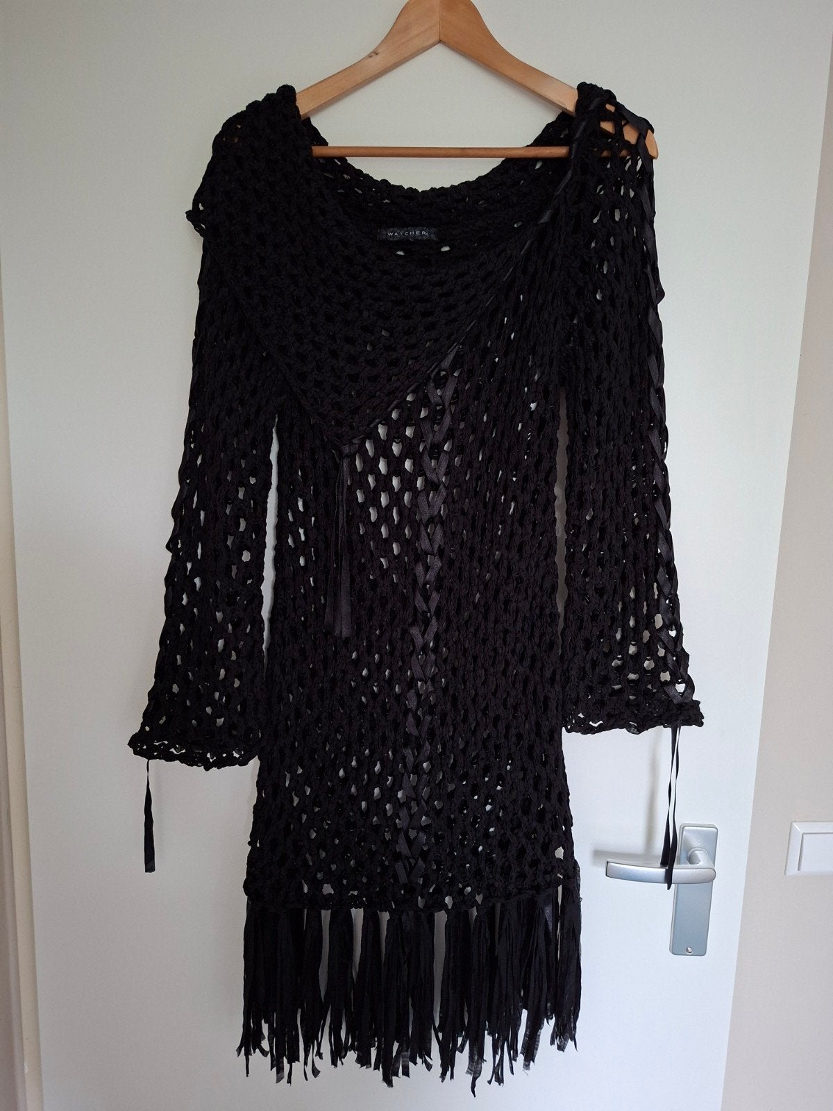 Watcher boho trui met fringe - Maat L - Eyecatcher, Zwart, Maat 42/44 (L), Ophalen of Verzenden, Zo goed als nieuw
