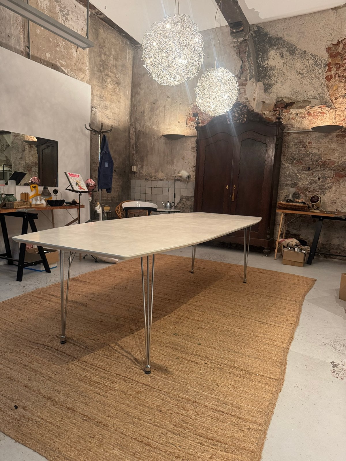Kantoortafel in Frtz Hansen Bruno Mathsson stijl, Ophalen, Gebruikt, 200 cm of meer, 50 tot 100 cm