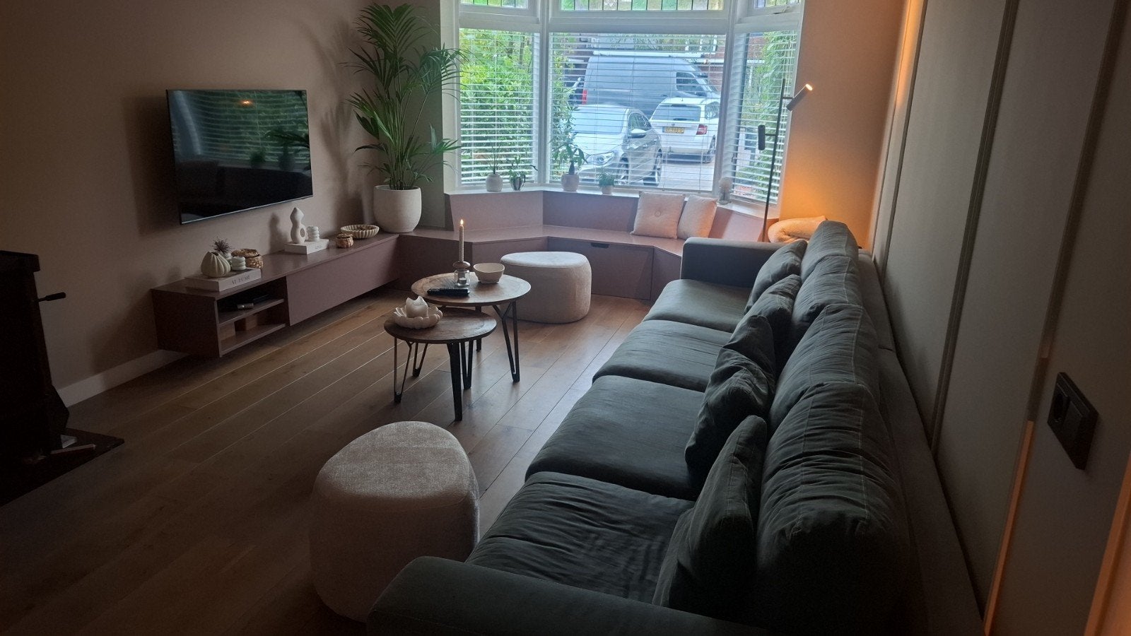 Bank van loft, Huis en Inrichting, Ophalen, Zo goed als nieuw, Stof