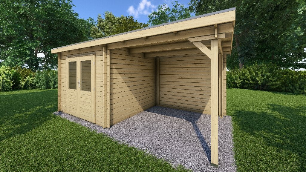 Fonteyn Basicline tuinhuis met overkapping Dahlia 500x 250cm