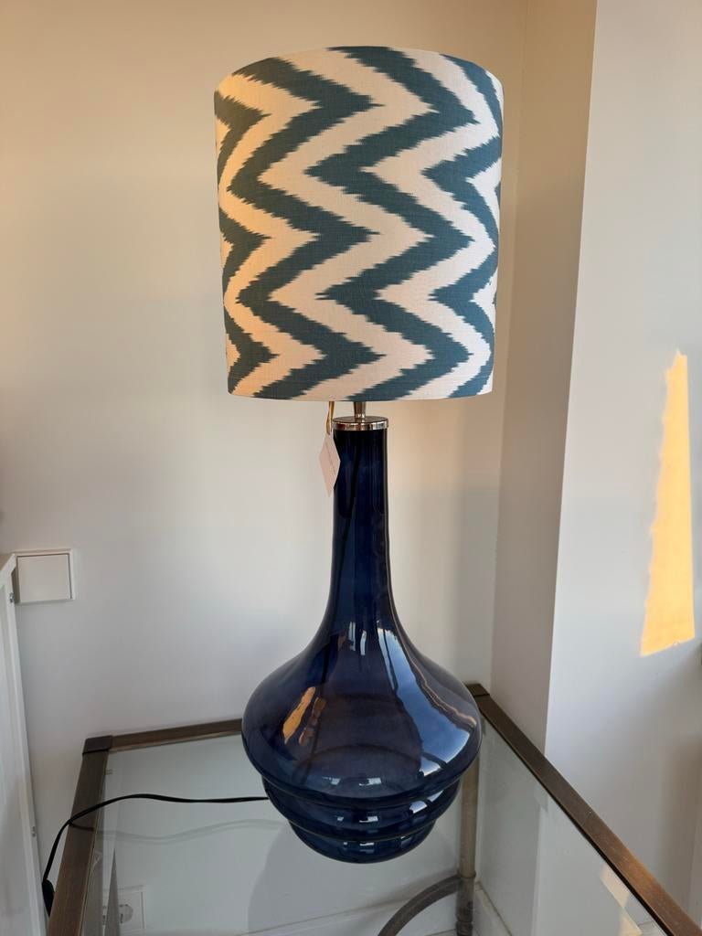 Lampenkap missoni patroon blauw wit, Huis en Inrichting, 25 tot 50 cm, Rond, Nieuw, Ophalen of Verzenden
