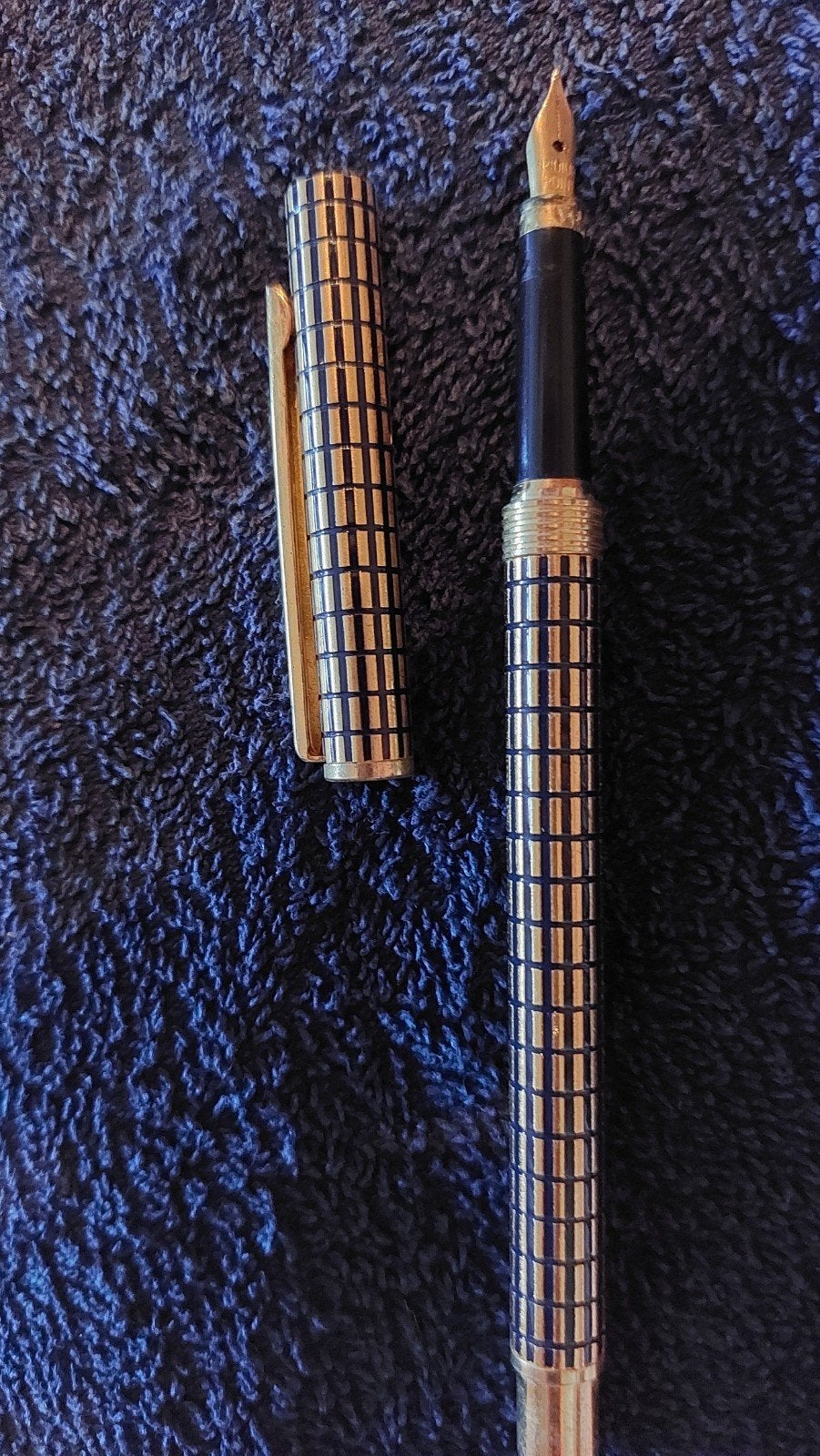 Vintage Vulpen met Cisele/Rasterpatroon - Iridium Point, Ophalen of Verzenden