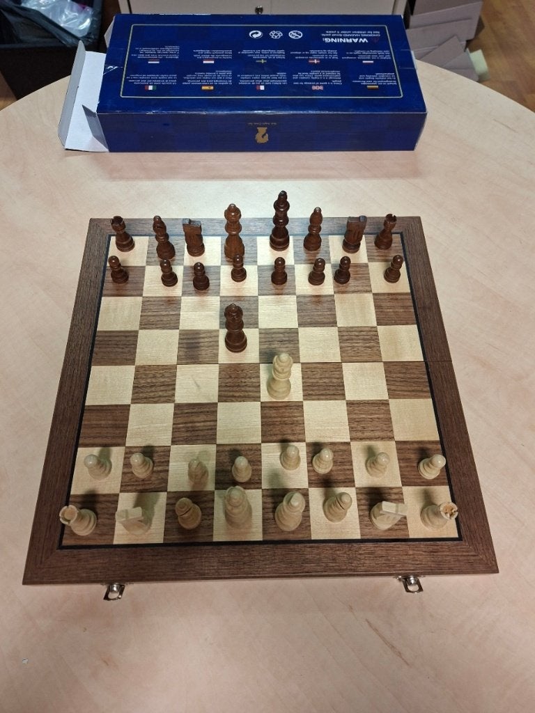 Magnetisch schaakspel hout – 39 x 39 cm, Hobby en Vrije tijd, Een of twee spelers, Ophalen of Verzenden, Nieuw