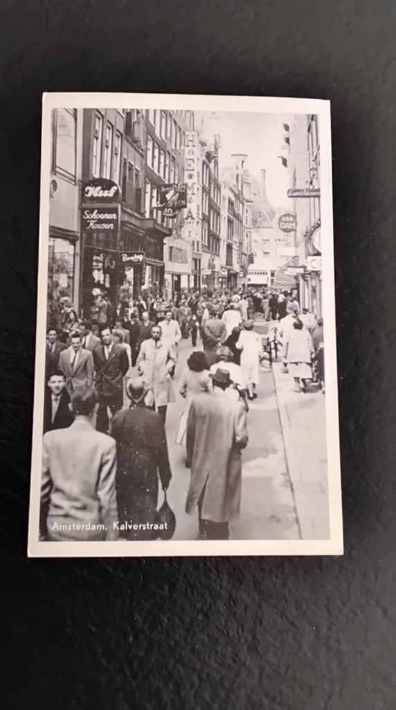 Oude ansichtkaart Kalverstraat Amsterdam (ongelopen), Verzamelen, Ansichtkaarten | Nederland, Ophalen of Verzenden, 1940 tot 1960