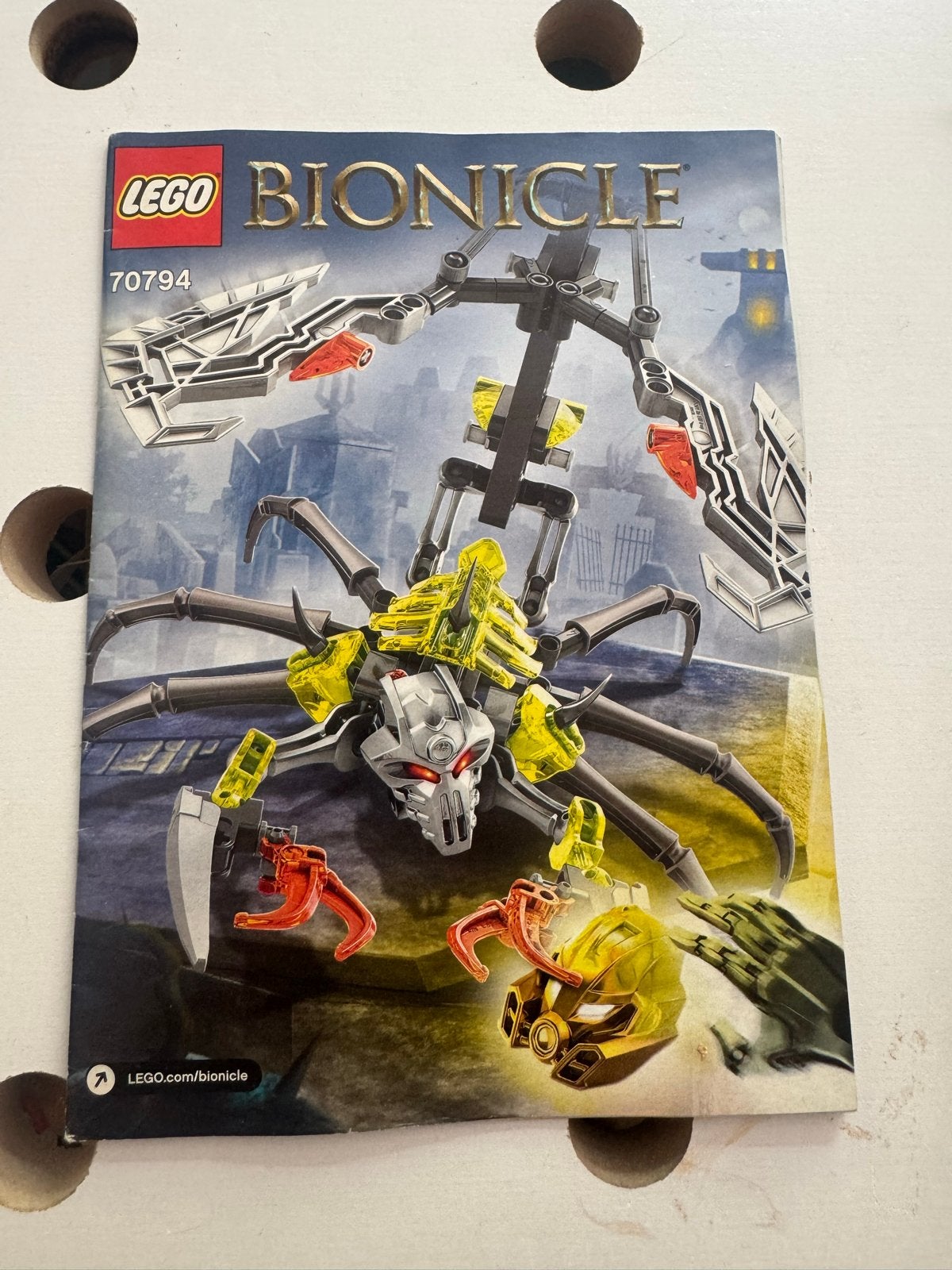 Lego Bionicle 70794 Skull Scorpio met instructieboekje, Gebruikt, Bionicle, Lego, Ophalen of Verzenden