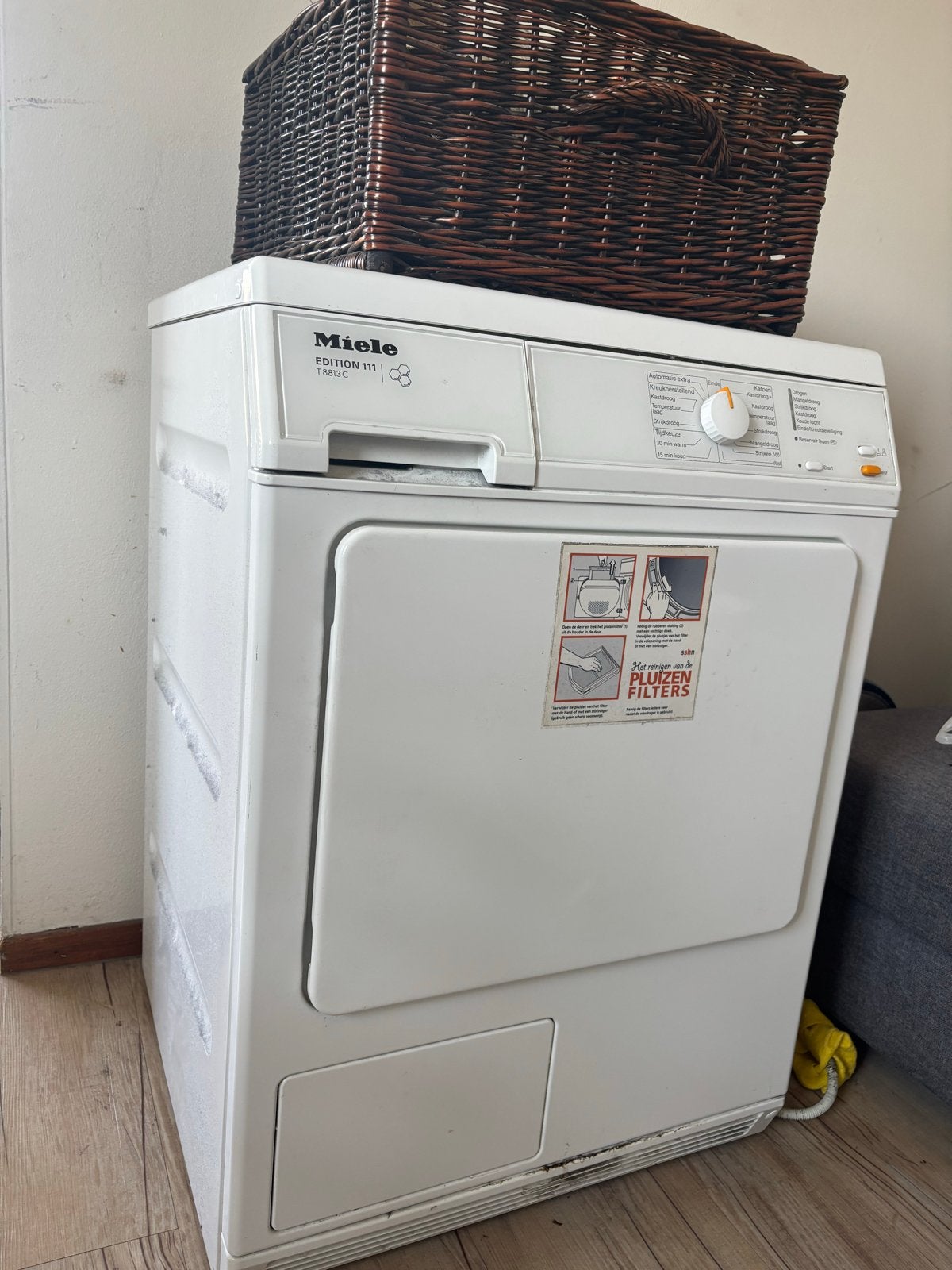Droger: Miele T8813C Edition 111, Ophalen, 6 tot 8 kg, Gebruikt, Anti-kreukfase