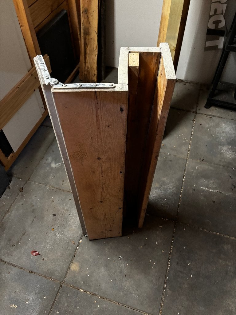 Balkontafel, opklapbaar, kan een verfbeurtje gebruiken, Tuin en Terras, Ophalen, Gebruikt, Rechthoekig, Hout