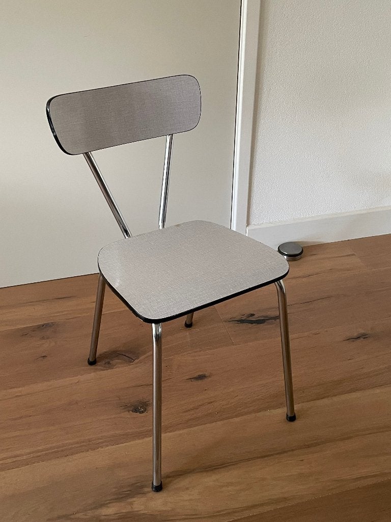 Vintage lichtgrijze formica stoel jaren 60, Ophalen, Gebruikt, Jaren 60, Overige materialen