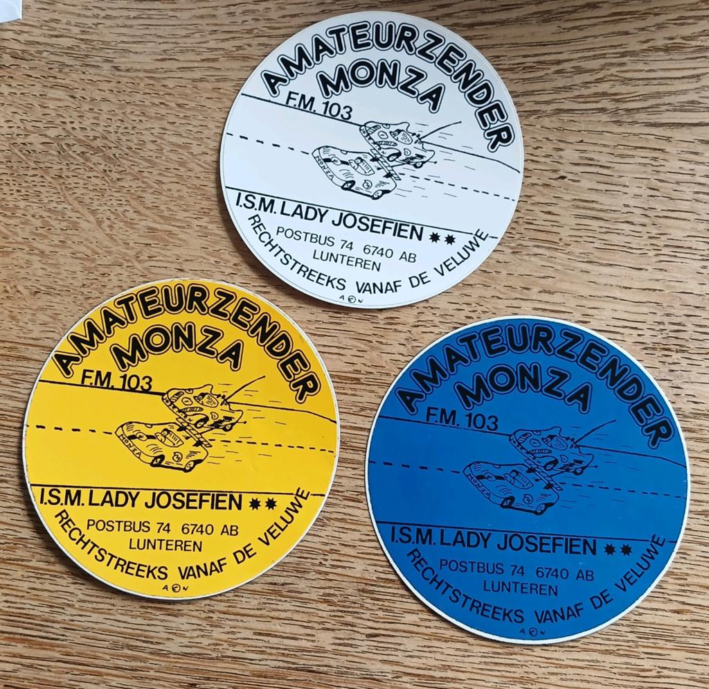 Stickers piraat amateurzender Monza, Lady Josefien, Lunteren, Verzamelen, Stickers, Ophalen of Verzenden, Zo goed als nieuw