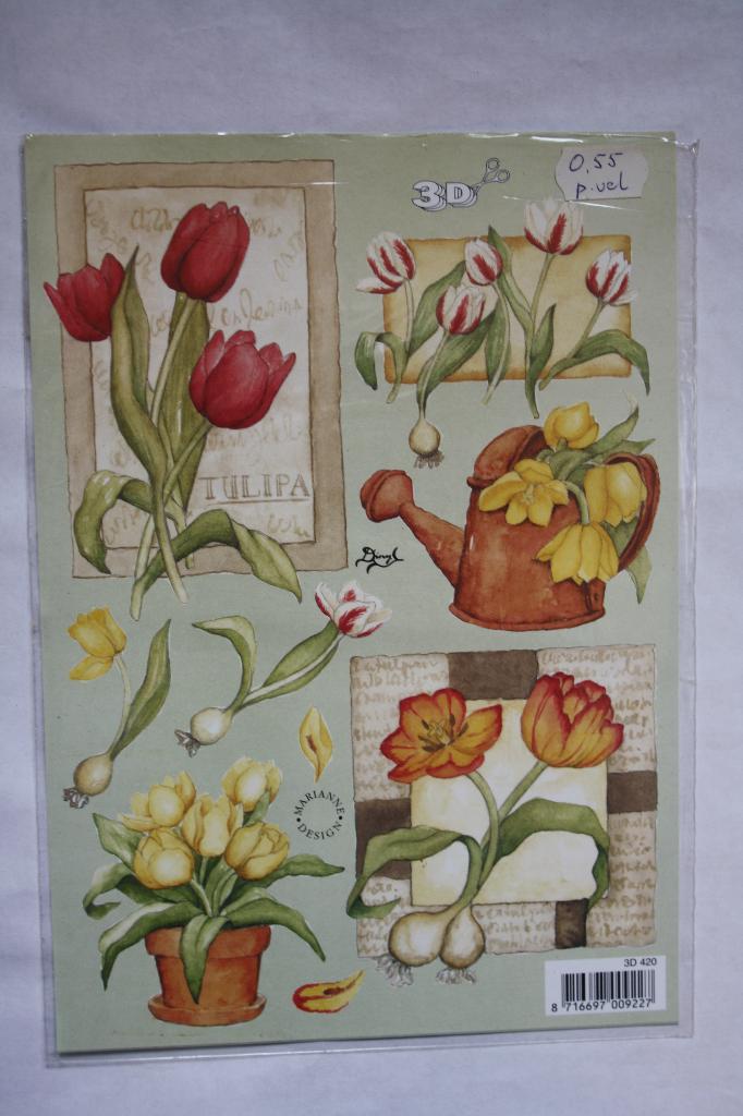 4 st. A5 knipvellen A5 3D marianne design 9934, Ophalen of Verzenden, Nieuw, Natuur, Knipvel