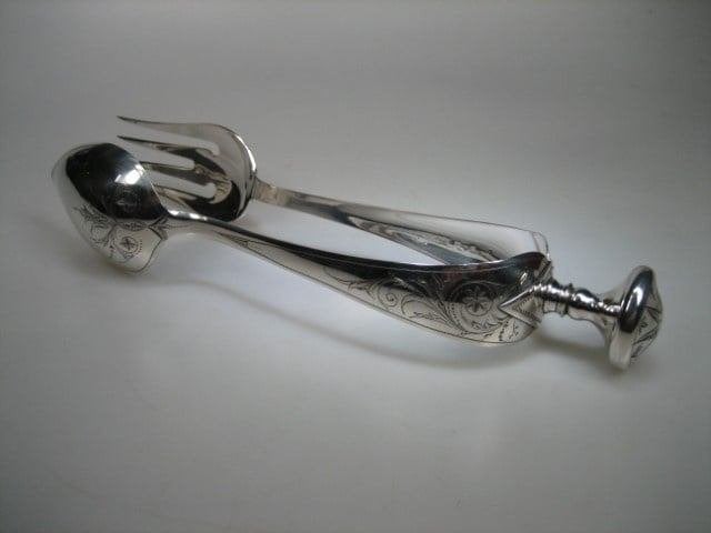 Antieke Hollandse Zilveren Saladetang uit ca.1885, Verzenden, Zilver, Overige typen