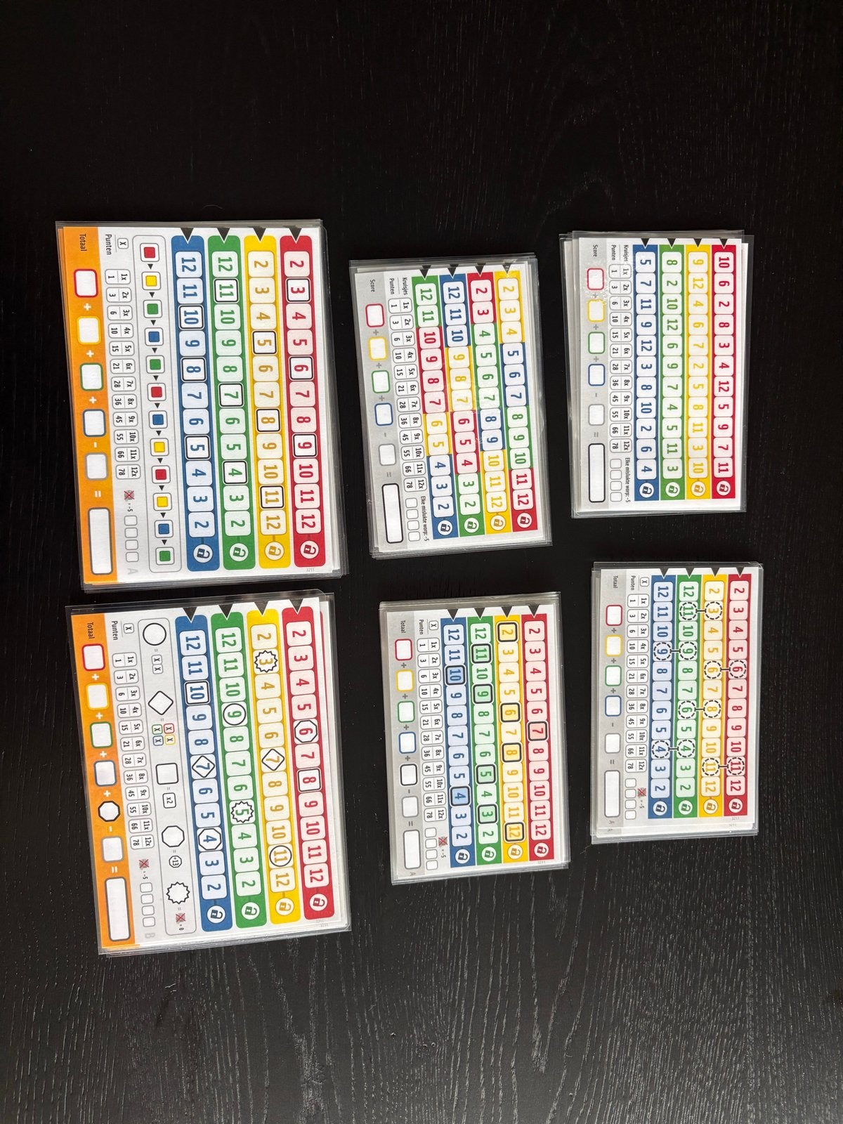 Qwixx score vellen - 4 stuks per set of aangepast, Een of twee spelers, Ophalen of Verzenden, Nieuw