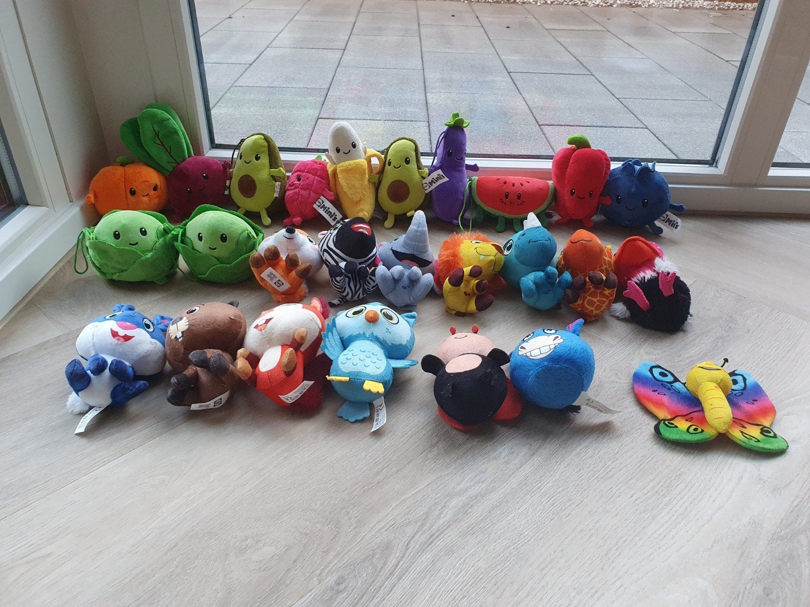 Grote collectie knuffels Lidl: groenten, fruit en dieren, Lidl, Overige karakters, Ophalen of Verzenden, Zo goed als nieuw