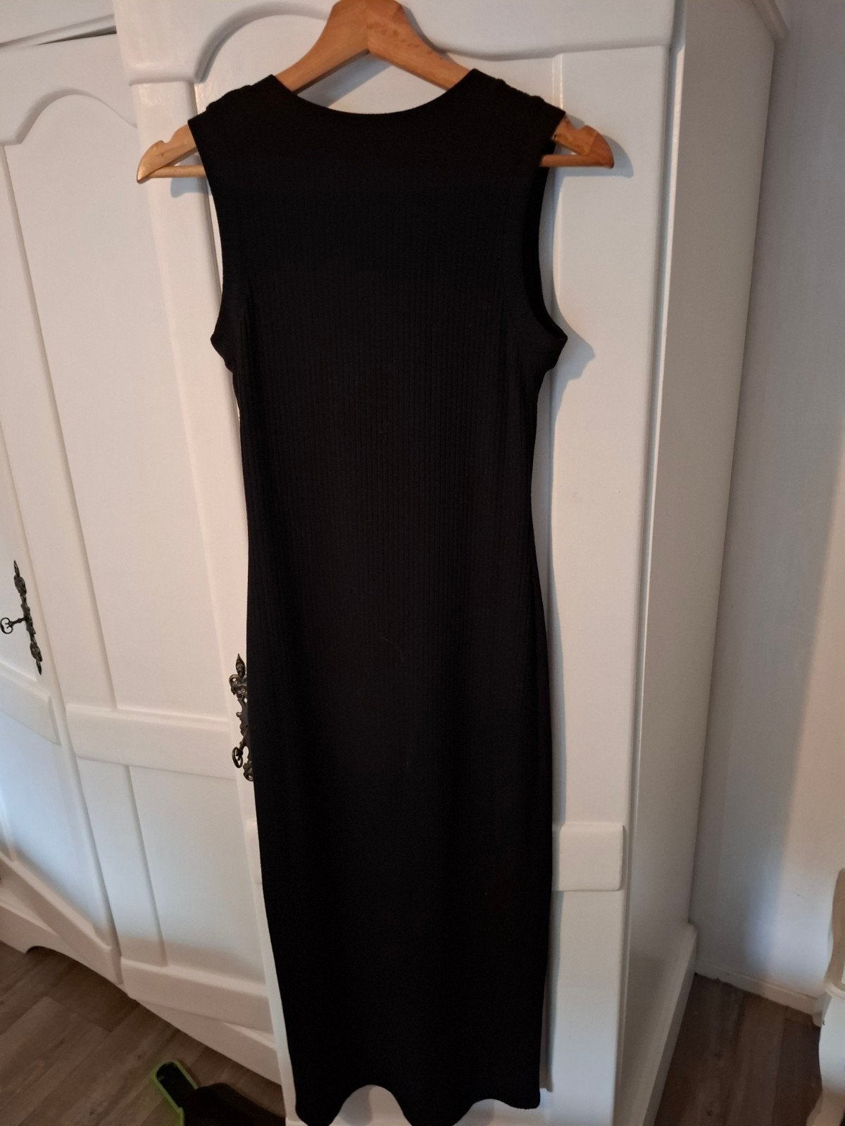 Zwarte mouwloze zomerjurk ribstof XS Kappahl, Kappahl, Zwart, Ophalen of Verzenden, Zo goed als nieuw
