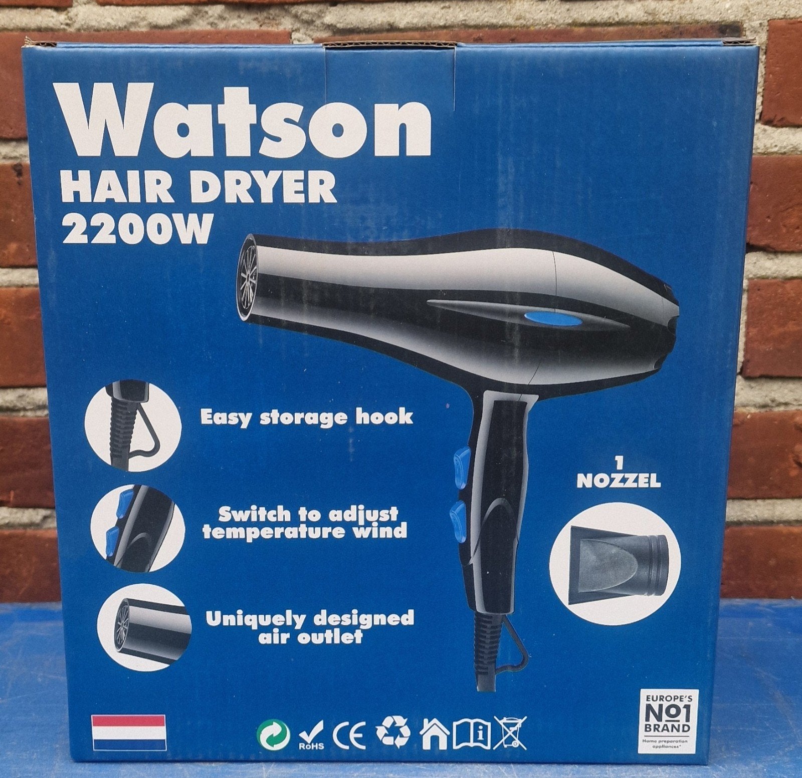 Watson Föhn WT-1010 - Nieuw in doos, Ophalen of Verzenden, Nieuw, Haarverzorging